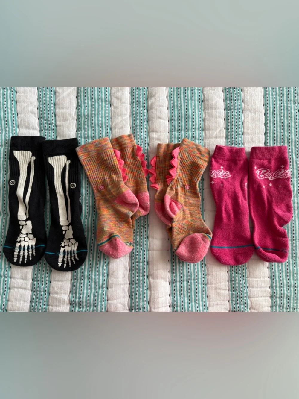 Four Pairs of Stance Kids Crew Socks Size Medium